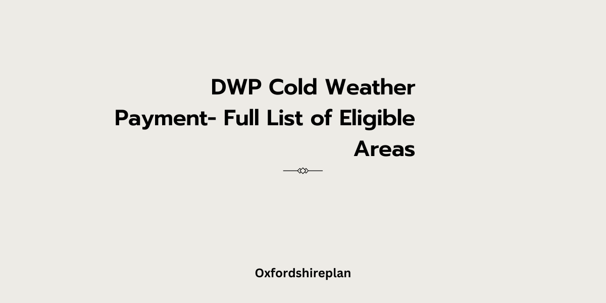 DWP Cold Weather Payment