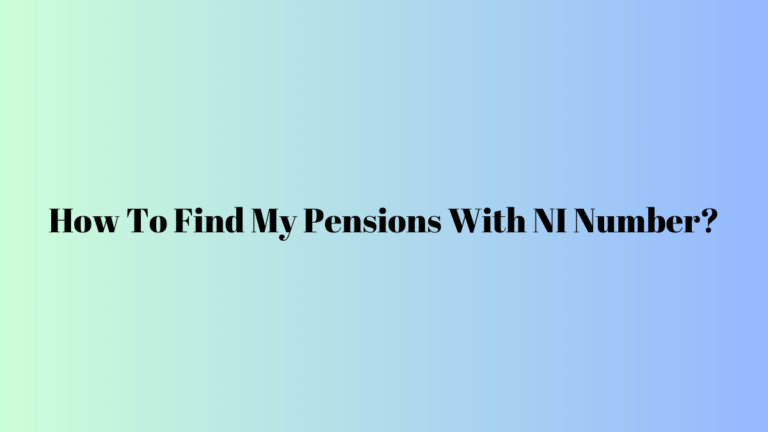 Find My Pensions With NI Number